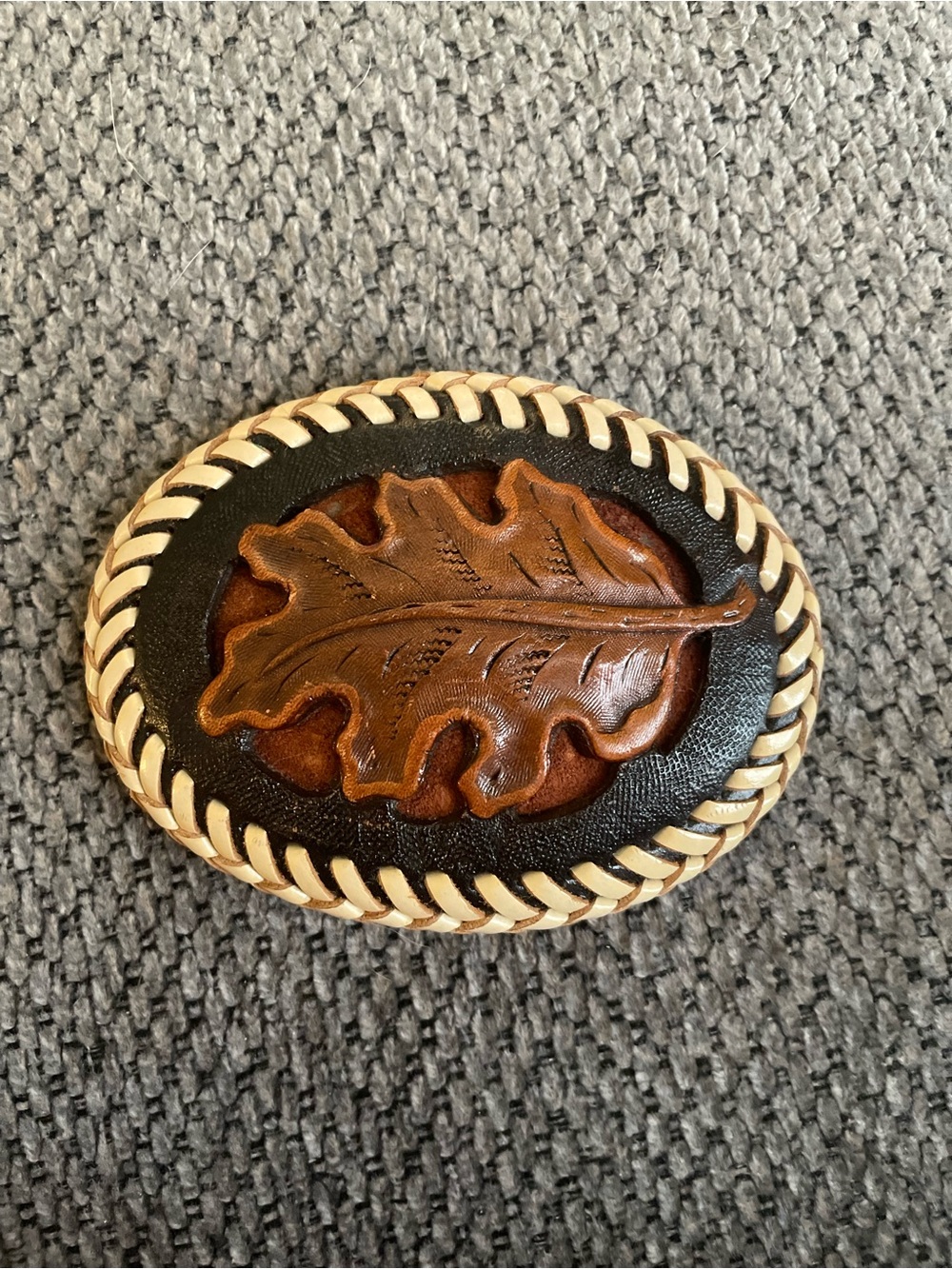 Vintage “Tony Lama” Style Tooled Leather Belt Buckle